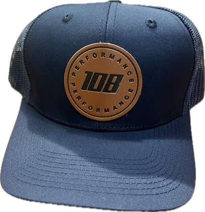 Navy 108 Leather Patch Hat